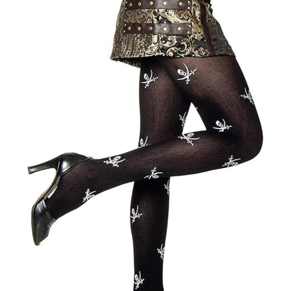 Blue Banana Skull & Swords βοΈ Tights, O/S π3/$15 - Picture 3 of 8